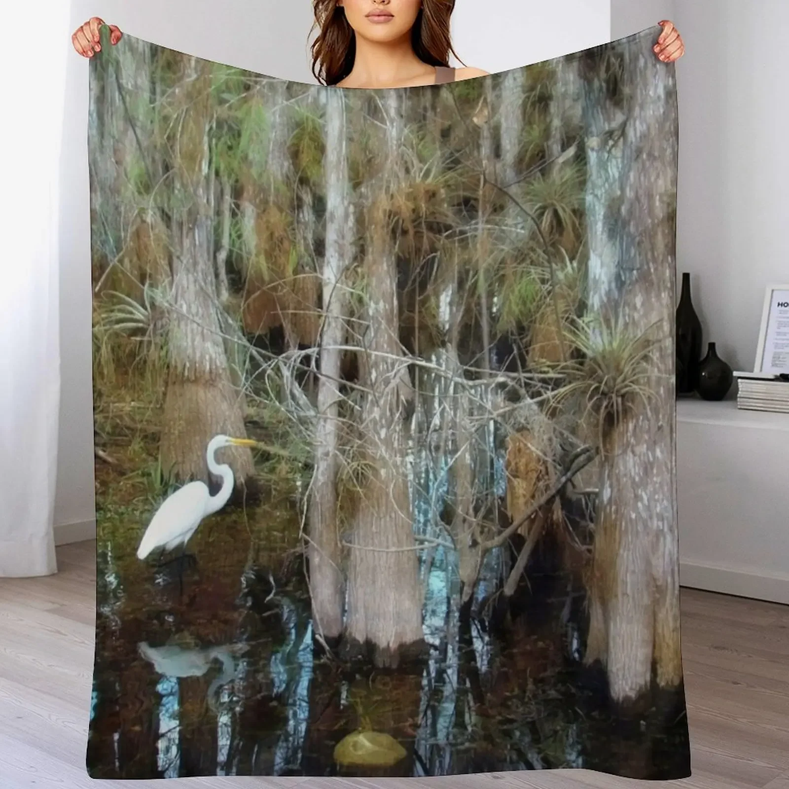 New A Big Day at Big Cypress National Preserve, Florida Throw Blanket Flannel Fabric Blankets For Bed Flannel Luxury Blankets