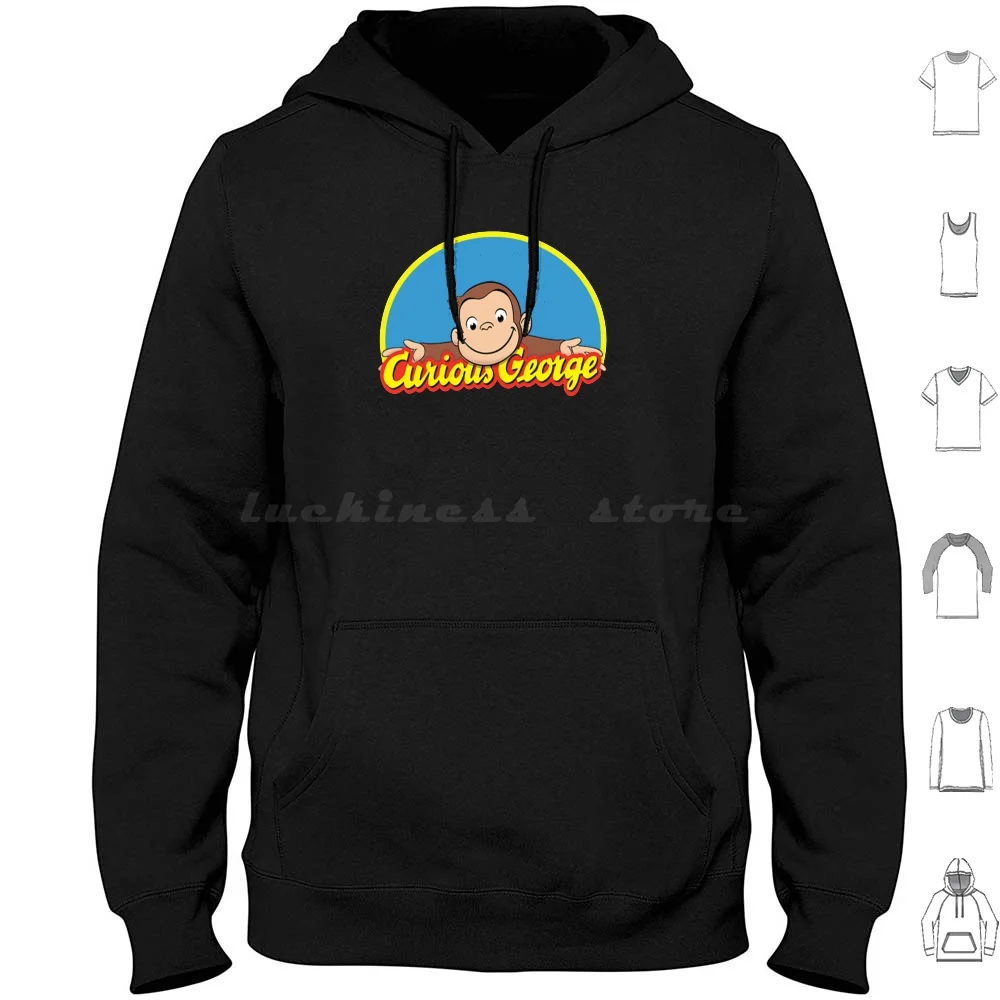 Happy Curious George Hoodies Long Sleeve Cartoon Tv Show Kids Children Monkey Book