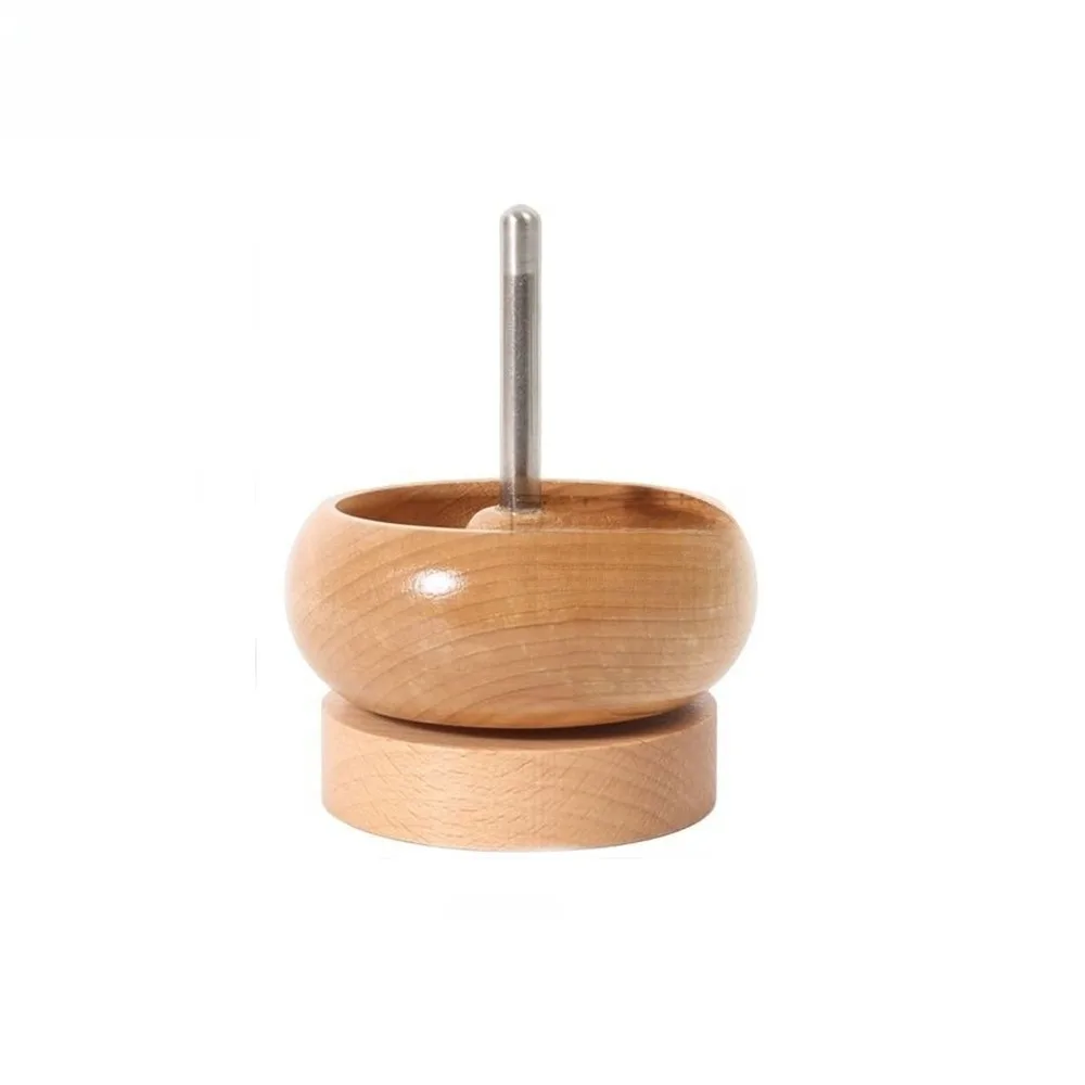 Easy Rotation Wooden Bead Spinner Solid Wood Wooden Electric Spinning Bead Bowl with Needle Automatic Speed Bead Loader Spinner
