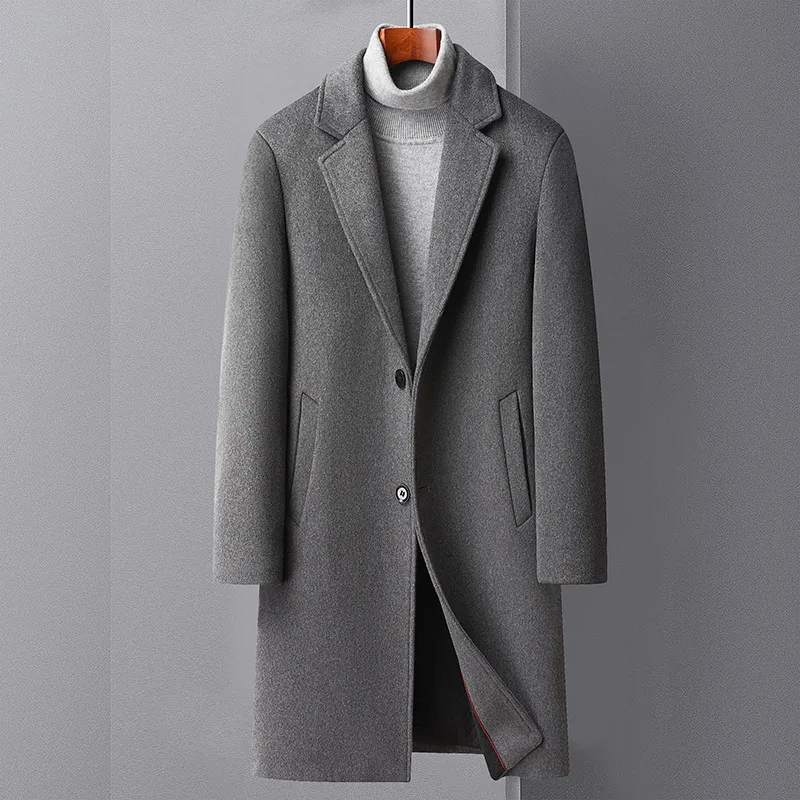 2024 new arrival long style winter jacket fashion High Quality Woolen Coat Men\'s Wool trench coat Men Dress Jacket Size M-4XL