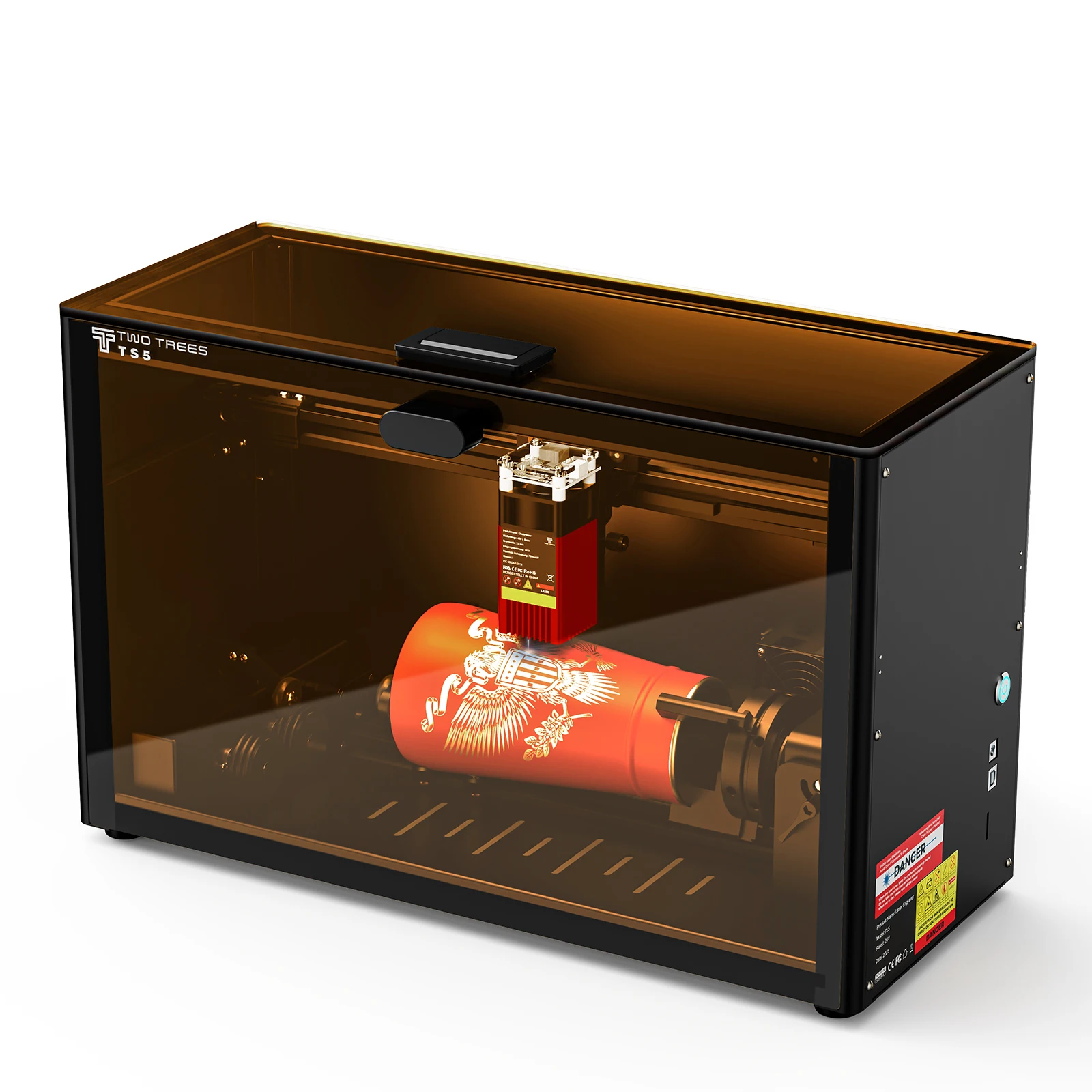 Macchina per incisione laser Twotrees TS5 7W con modulo rotante e copertura anti-luce blu, 95% pre-assemblata, facile da installare, UE