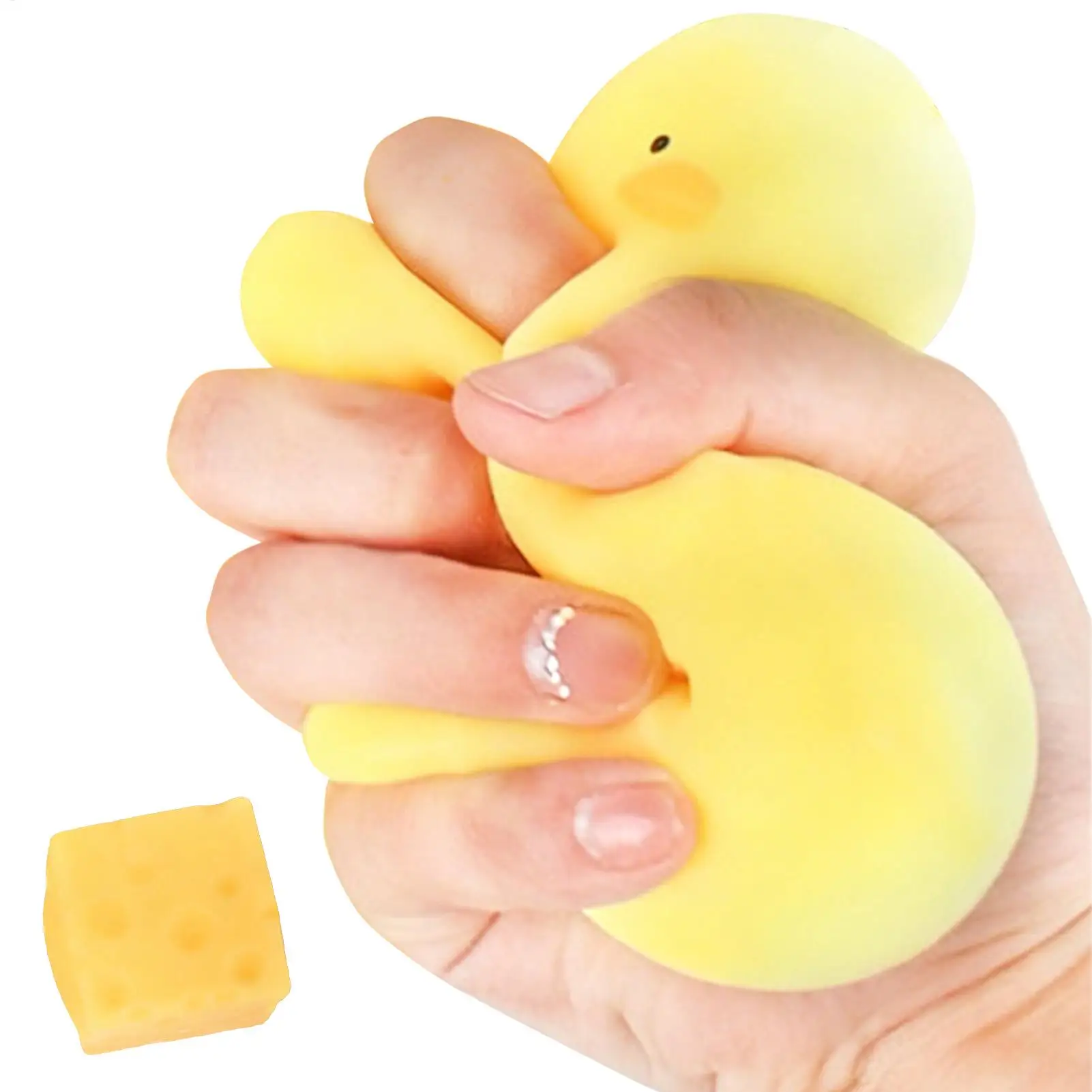 6cm Yellow Cheese Squish y Toy Slow Rising Stress Relief Ball, Simulation Food Squeeze Fidget Sensory Decompress For Kids Adults