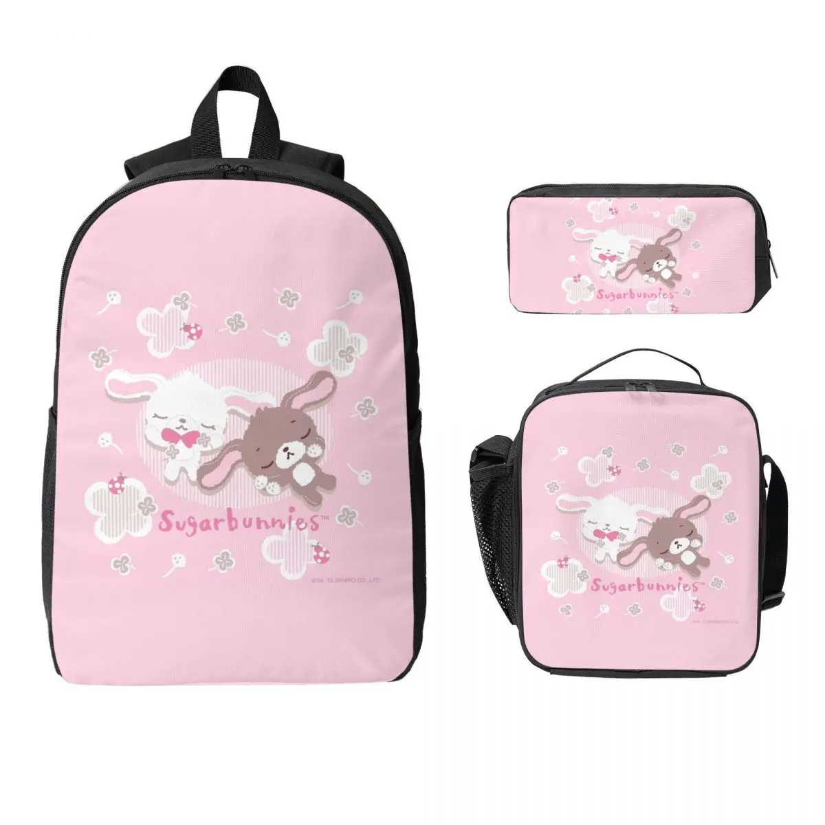 Zaino Sugarbunnies Studente Ragazzi Ragazze BookBag Borsa da scuola Borse a tracolla per computer Borsa da pranzo isolata 3ps Astuccio