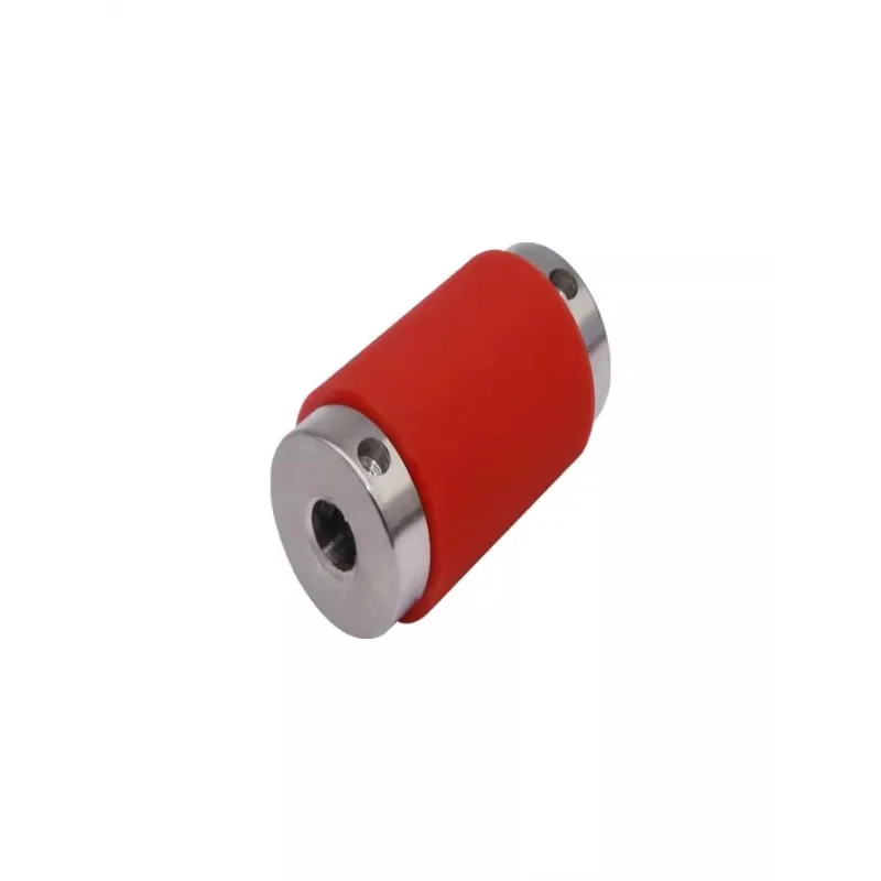 Polyurethane red 50-degree rubber-coated driving wheel with shaft sleeve, silent wear-resistant and high temperature-resistant