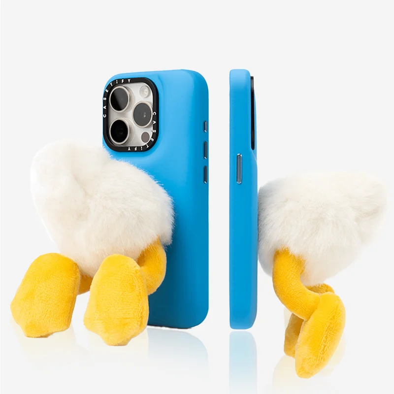 Disney Donald Duck Pluche Staart Kussen Telefoonhoesje Voor Iphone 15 Pro/15 Pro Max Small Cute Girl 'S Mobiele Telefoon Accessoires Geschenken