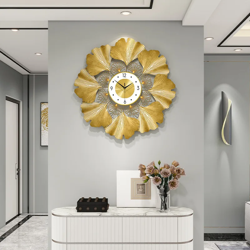 Metal Wall Clock Creative Luxury Wall Clocks European Style Simple Large Hanging Clocks Living Room Decoration Accessories