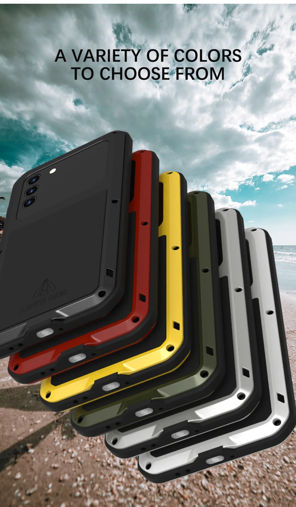 Love Mei Powerful Heavy Shockproof Fundas Metal Cover For Samsung Galaxy S21 S20 Plus Ultra 5g Fe Case Silicone Toughened Glass