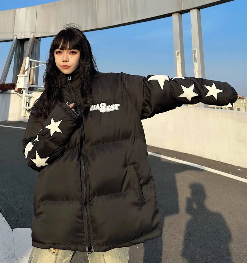 

Parkas Womens Work Fall Polyester Quilted Buttonless Cropped Uniform Stylish Slim Youthful Chic Attractive Minimalist Trendy Ins