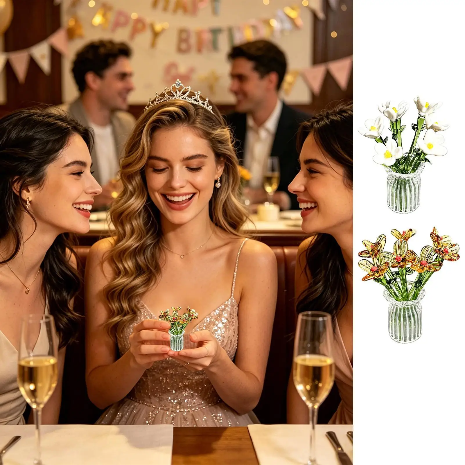 Glasvasen für Blumen, Mini, moderne Tischdekoration, klare Blumenvase, Tischdekoration für Schlafzimmer, Wohnzimmer, Badezimmer, Küche, Innenbereich