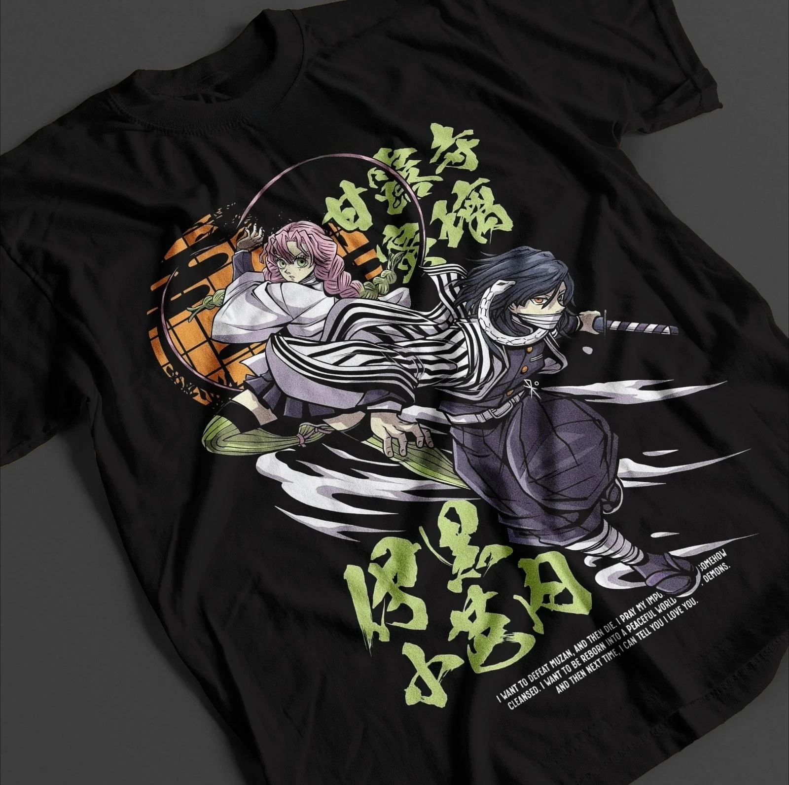 Demon Slayer Shirt Obanai Mitsuri T-Shirt Tanjiro KNY Anime Zenitsu Muzan Tee Sommer atmungsaktives T-Shirt-Oberteil für Herren und Damen