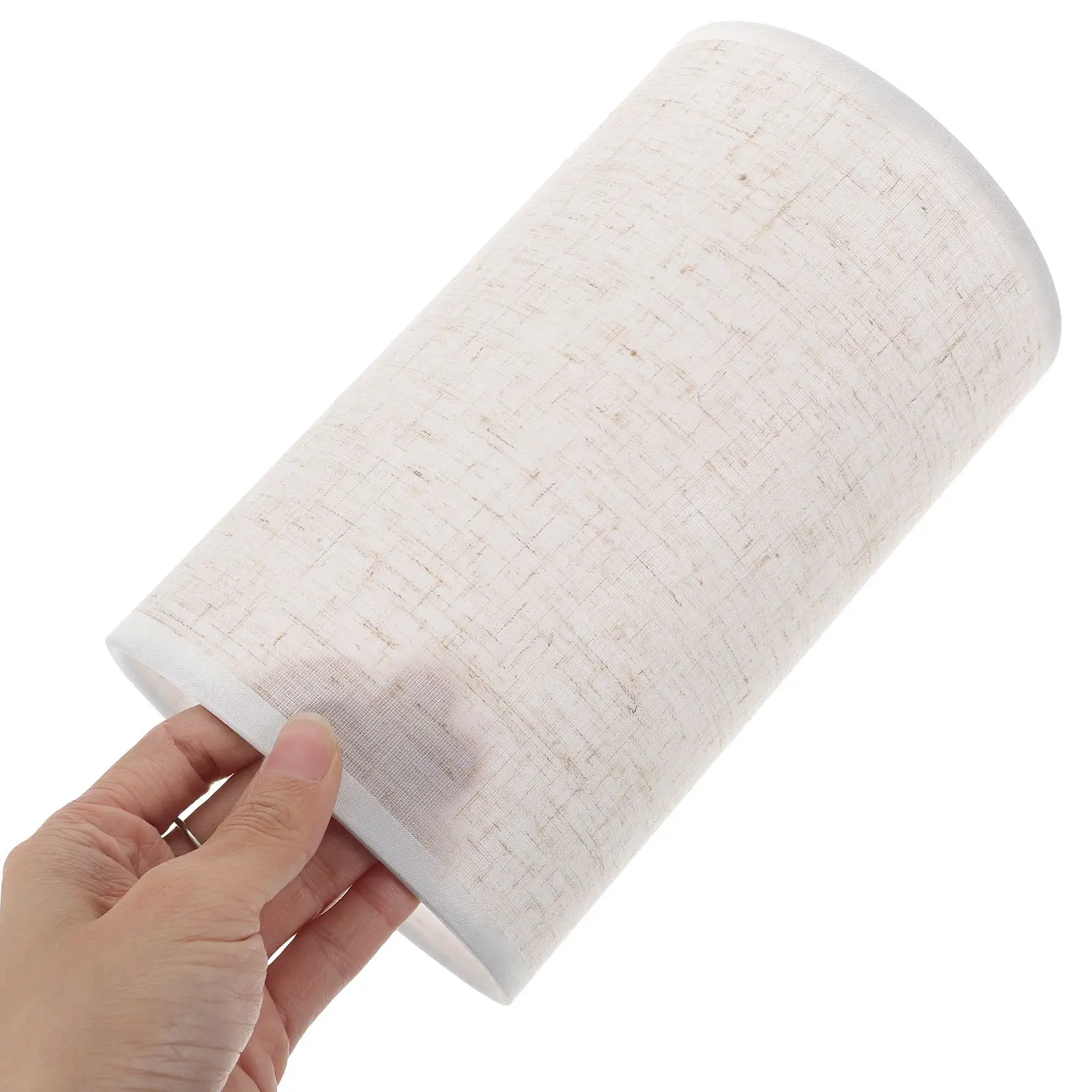

Fabric Lampshade Cylinder Drum Shades Round Cylindrical Small Metal Beige for Table