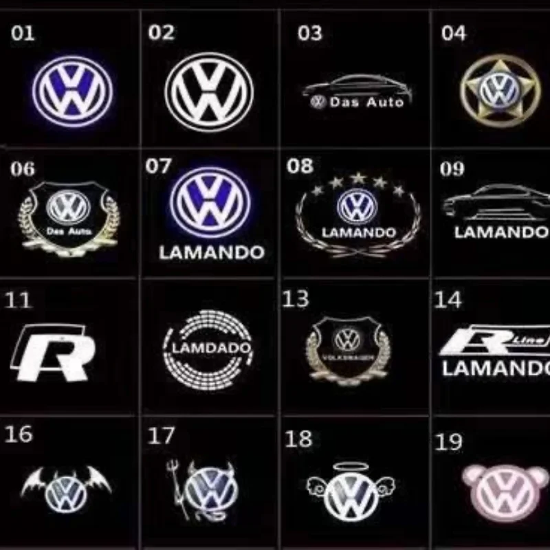 

2PCS car LED logo door projection welcome light for VW R Golf 5 6 7 GTI GTD GTE 7N Touareg CC Passat B6 B7 B8 B9 C6 C7 C8 Tiguan