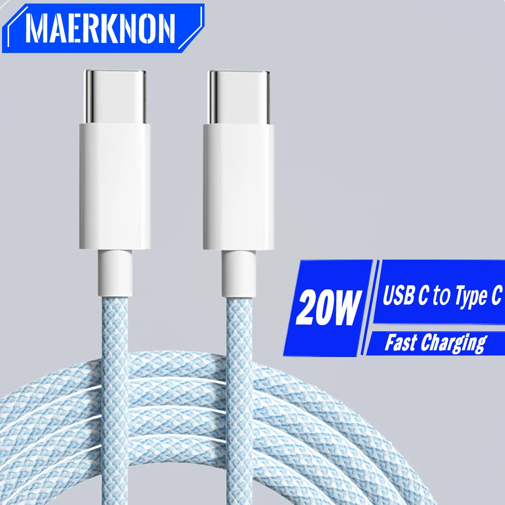 

20W USB C To USB Type C Cable For iPhone 15 Fast Charging Cord USB C PD Quick Charge Data Cord USB- Type C Cable 1M For Samsung