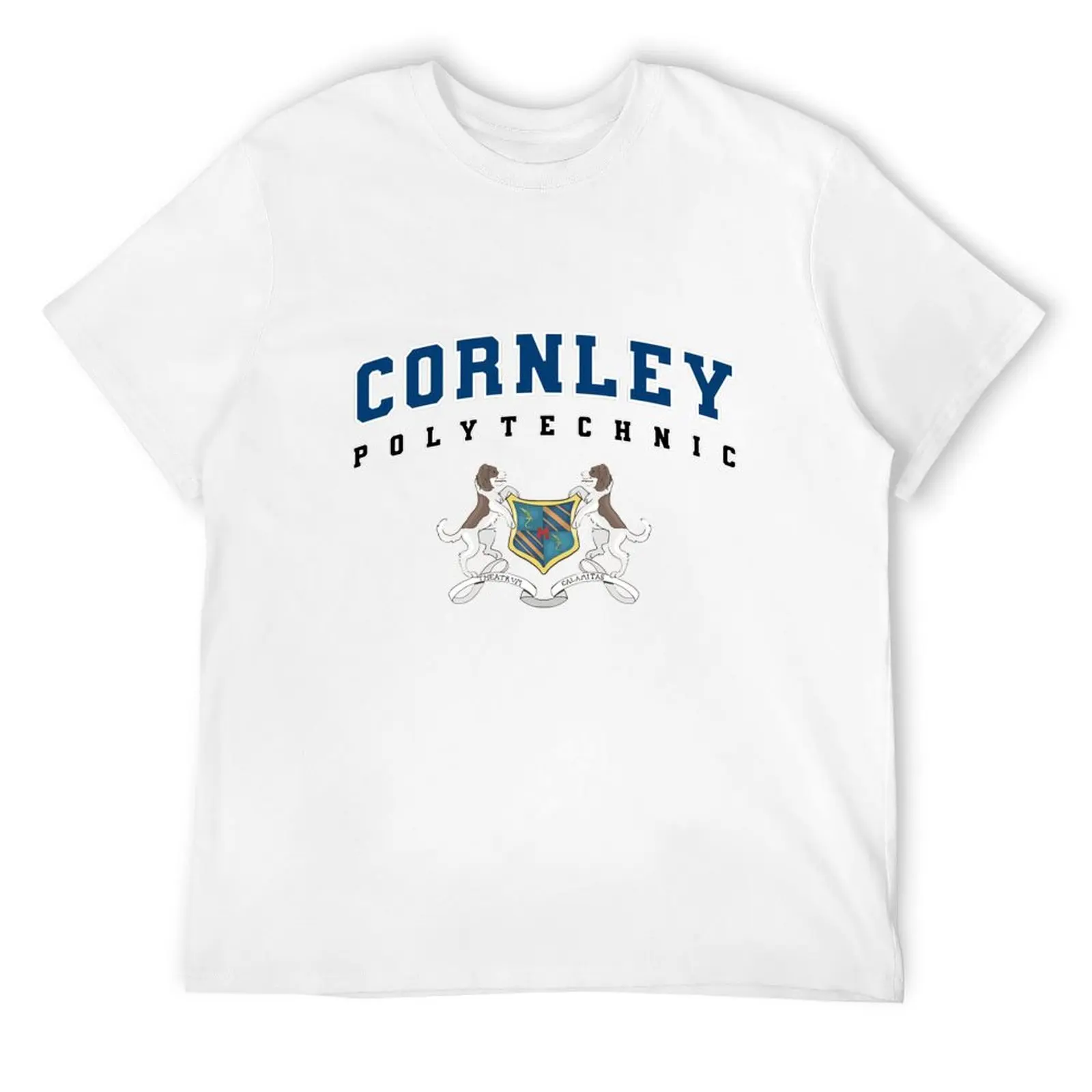 Cornley Polytechnic BLUE T-Shirt vintage clothes Funny t-shirt hippie clothes t shirt for men