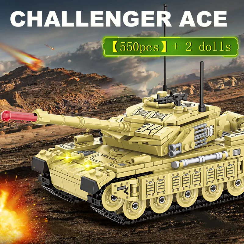 

506+ Pieces T-34 Ace 99A T38 Main Battle Tank Building Blocks, 360 ° Rotating Turret, Military Model Ornament, Children's Building Toy, Suitable for Birthday/Christmas Gifts