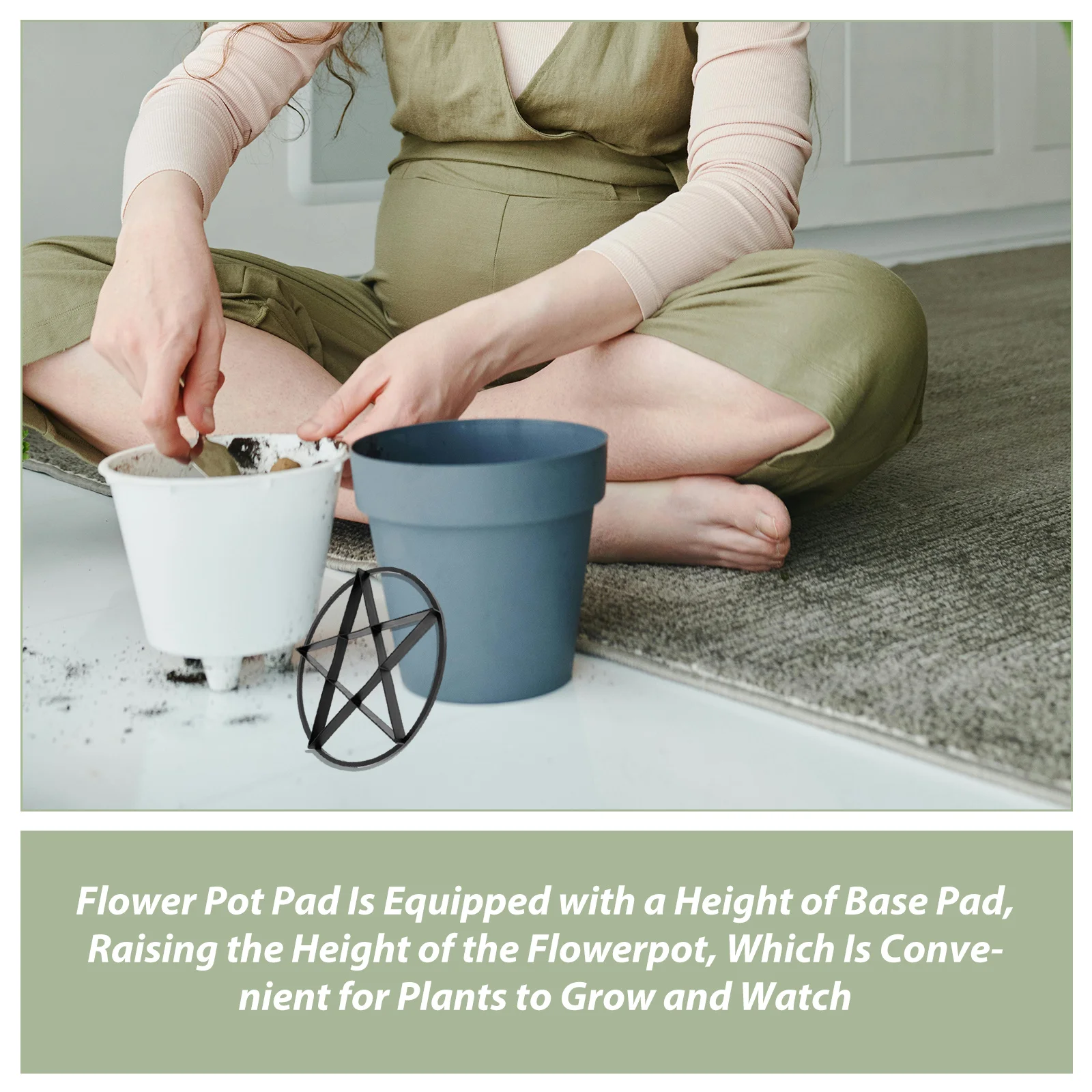 10 قطعة قاعدة زارع الناهض حامل أوعية الزهور في الهواء الطلق رفع النبات وسادة الصرف المرتفعة للأواني مادة Pp التهوية وعاء متين #2