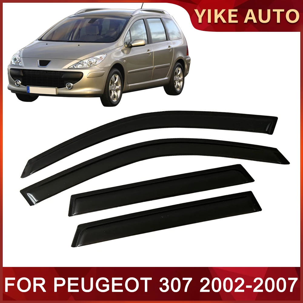 

Window Visor for PEUGEOT 307 2002-2007 Weathershied Door Visor Wind Sun Rain Guards Side Window Wind Deflectors Auto