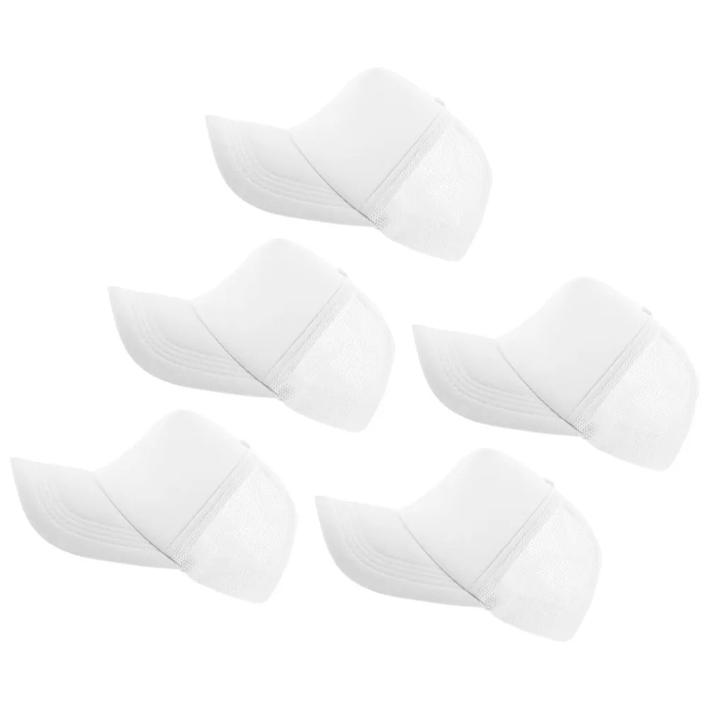 

5pcs Blank Mesh Baseball Hat Men Women Lightweight Diy Sublimation Cap For Outdoor Fishing Camping Hiking Picnic Beach