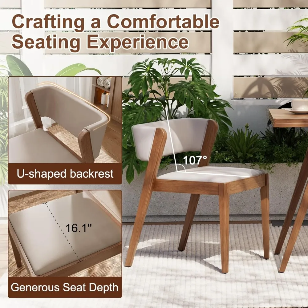 طقم طاولة طعام بيسترو مكون من 3 قطع من الخشب الصلب، طاولة وكراسي مكدسة بيسترو، طقم مكون من قطعتين مع مقعد مبطن، حجرة طعام للمطبخ