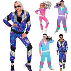 Festive Stage Costume 80 S Vintage Disco Hip Hop Sports Jacket Trousers Two-Piece Suit Men And Women Adult Dance Suit