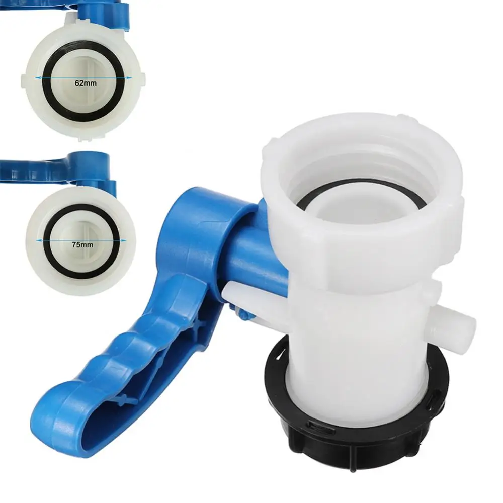 DN40 DN50 62mm 75mm Tank Butterfly Valve IBC Tank Container Tote Tank Butterfly Connection Valve Tap Plastic Water Drain Adapter