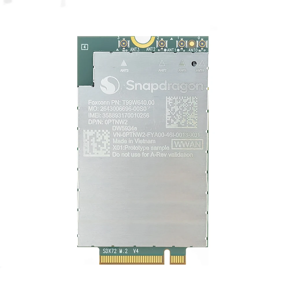 T99W640 DW5934E 5G Sub-6GHz LTE Cat20 Module WWAN Card Snapdragon X72 Wireless GNSS Mobile Board For Pro 13 Premium 14 Plus