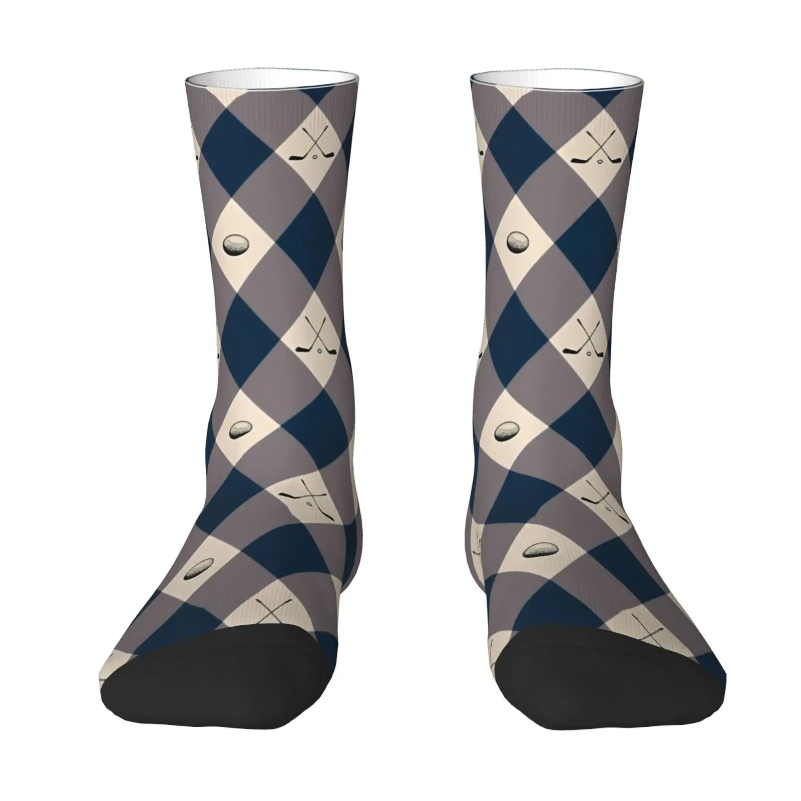 Golf Pattern Novelty Crew Socks for Men Women Breathable Polyester Blend Durable All Season Socks