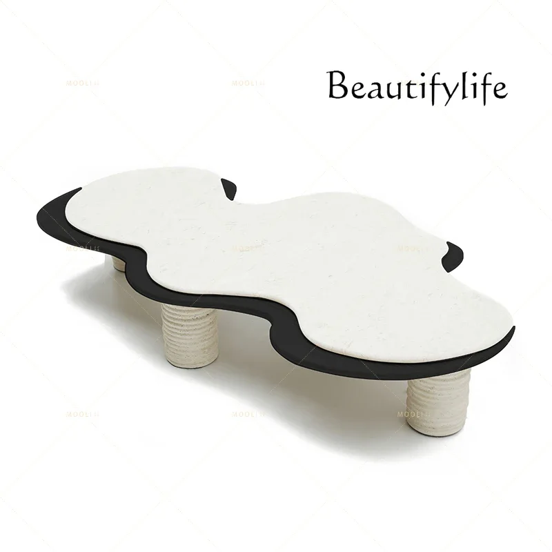 

bI Ancient natural marble small apartment in the living room, senior home special-shaped designer coffee table