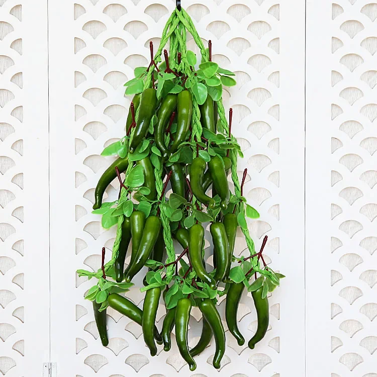 الفلفل الأحمر الأخضر الأطعمة الاصطناعية والخضروات التصوير الدعائم الأطعمة وهمية حديقة المنزل حفلة الجدار الشنق الفواكه الاصطناعية #2