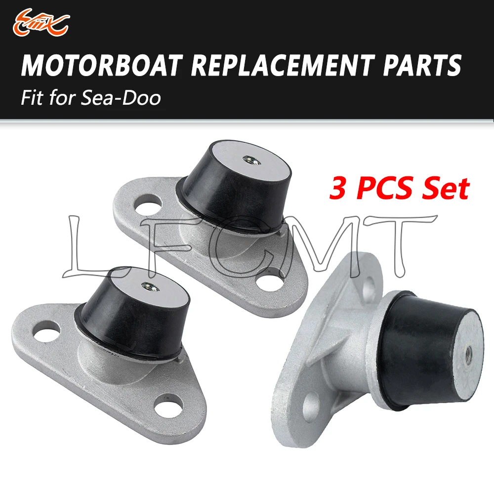 3PCS Set Engine Support Assy Rubber Motor Mounts Fit for SeaDoo WAKE FISH EXPLORER PRO GTI GTX RXT-X RXP X/XRS 130-300 GTR230