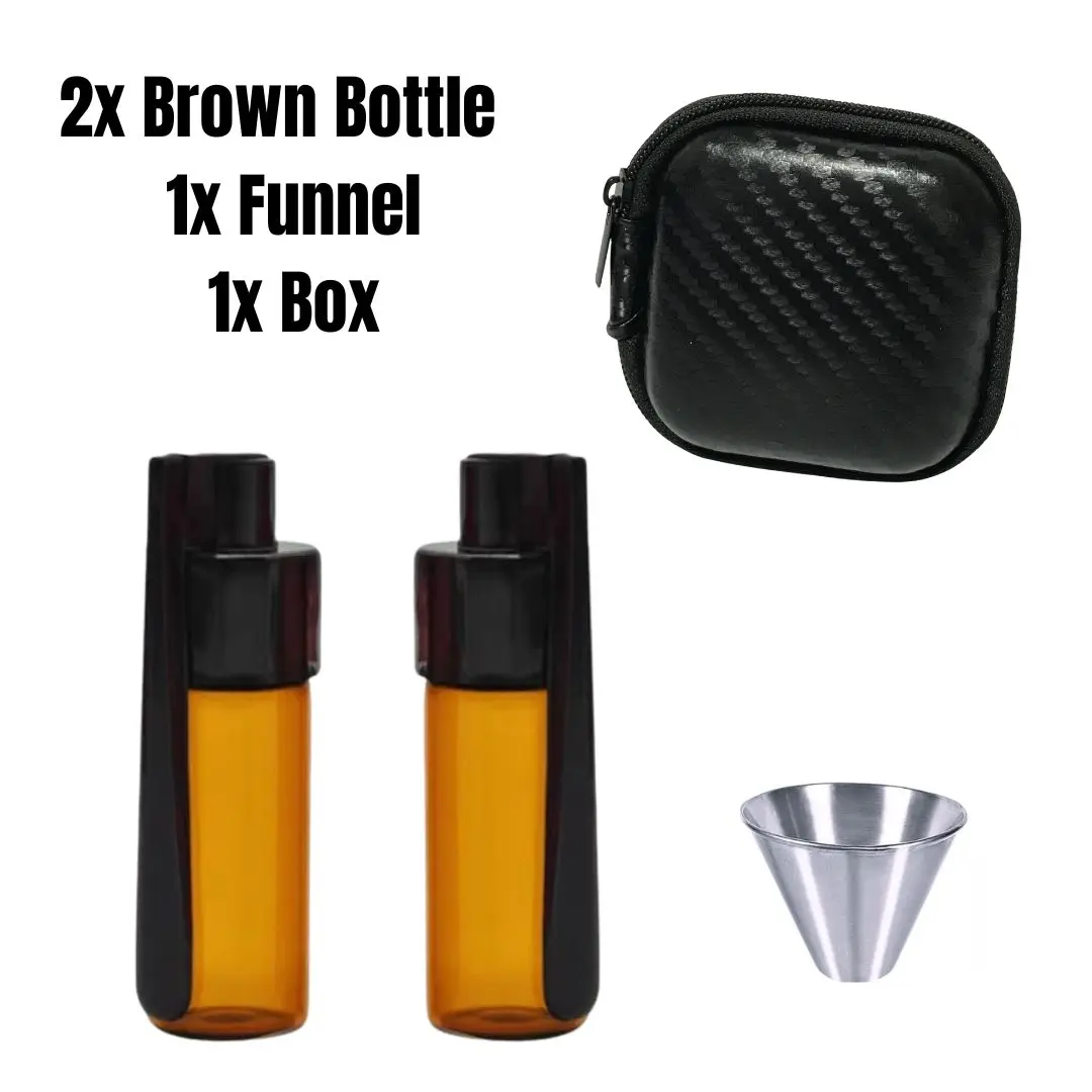 Mini Wasserdichte Aluminium-Pillendose 5ml Klares Braunglas-Fläschchen Tragbarer Behälter für Vitamin-Fischöl-Tabletten-Aufbewahrung – Detail 4