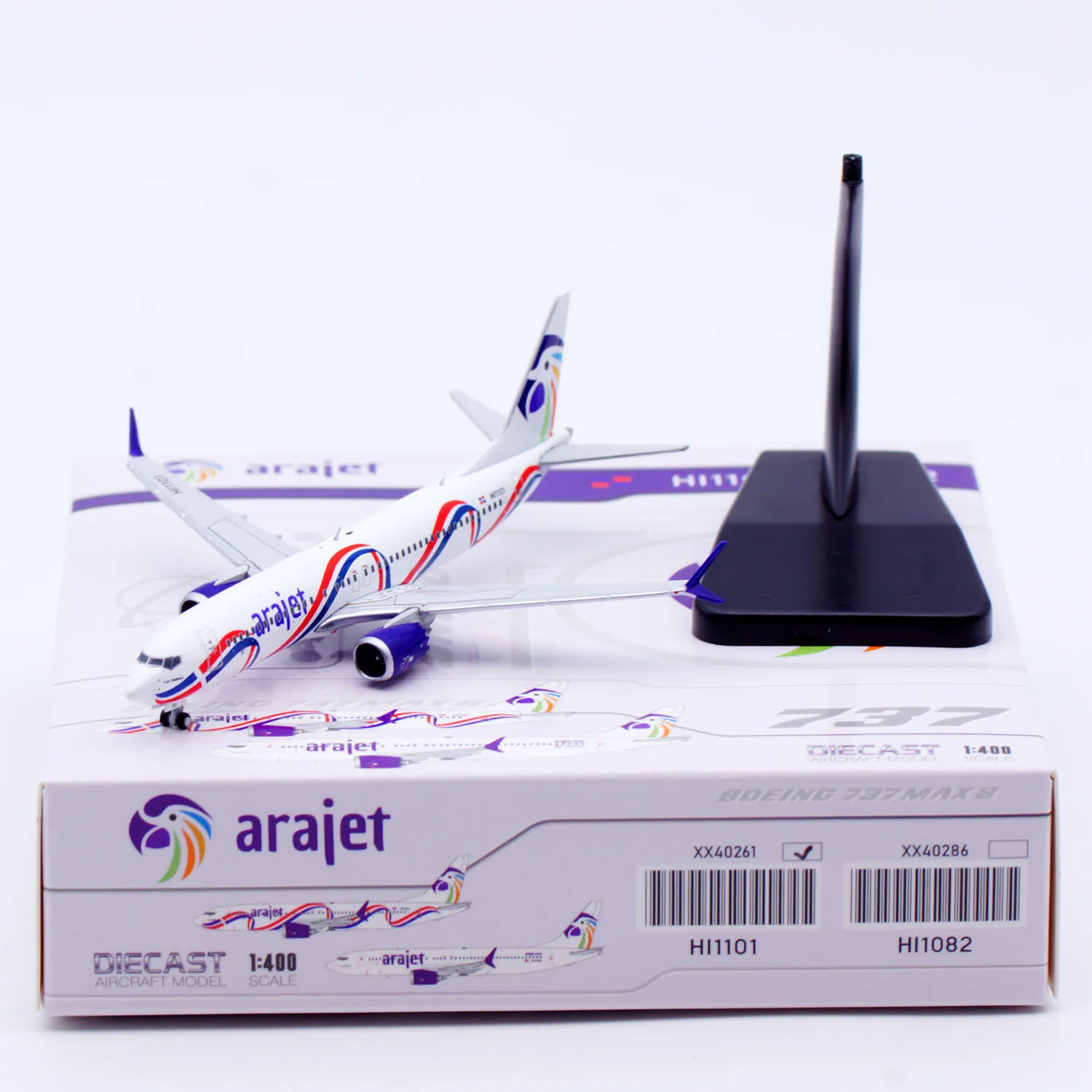 

XX40261 Alloy Collectible Plane Gift JC Wings 1:400 Arajet Airlines Boeing B737 MAX 8 Diecast Aircraft Jet Model HI1101