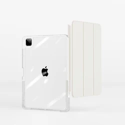 Juste de tablette avec support de traction, étui pour iPad Pro 11 12.9 2022, iPad Air 4 5 10.9 10e pour iPad Mini 6 10.2 7e 8e 9e étuis Étui de protection pour iPad entièrement transparent