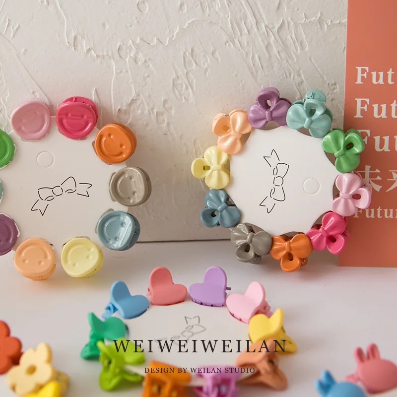 10 قطع ملونة الكرتون مقاطع مخلب صغيرة الطفل لون الحلوى زهرة مقاطع الشعر غير التالف مقاطع الشعر المتدلي للانفجارات #1