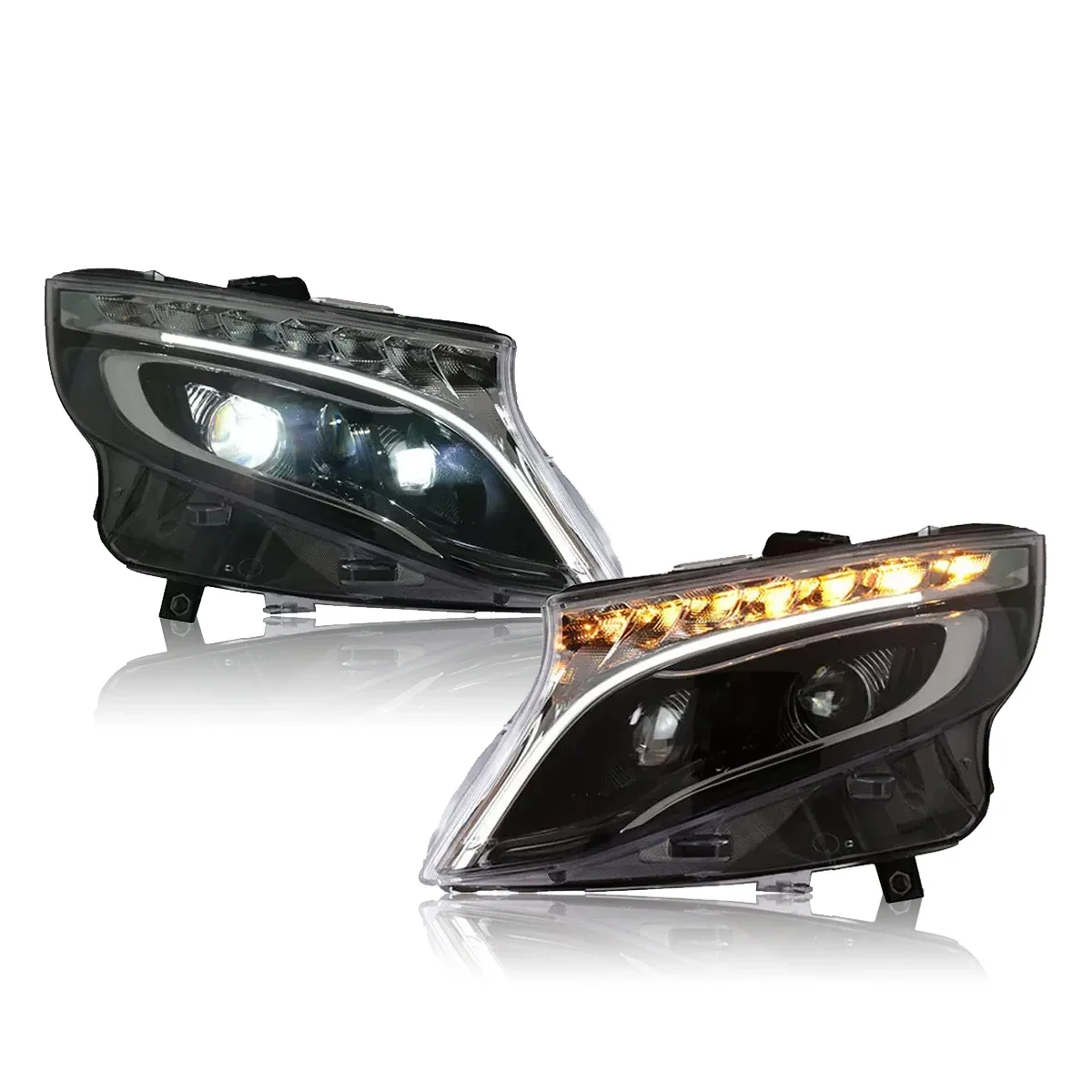 Car LED Headlights For Mercedes Benz Vito W447 2016-2020 Upgrade Full LED Lens Light Guide Daytime Running Light
