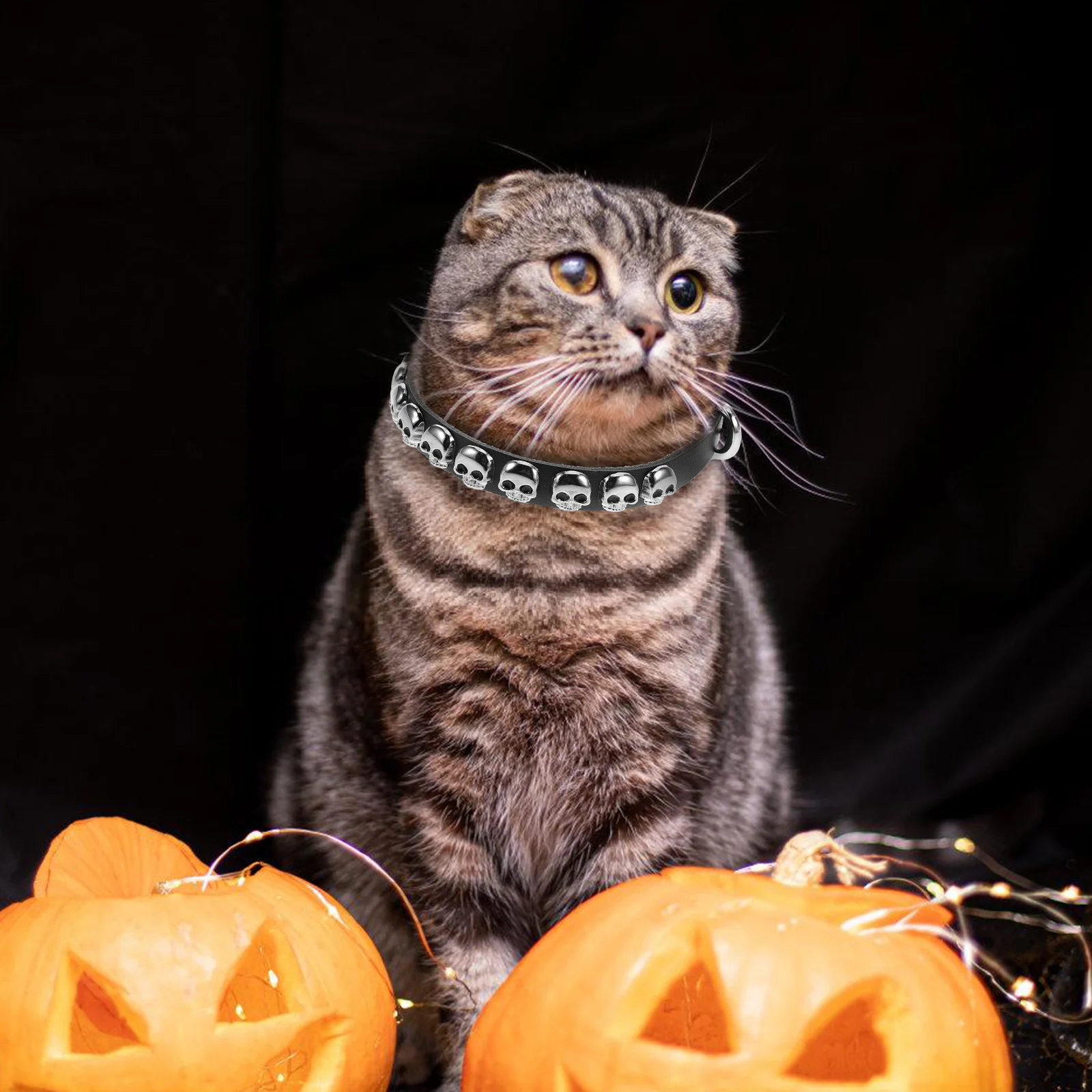 

Adjustable Halloween Pet Collar For Cats Dogs White Cloth Skull Design Bowknot Puppy Accessories Outdoor Walking