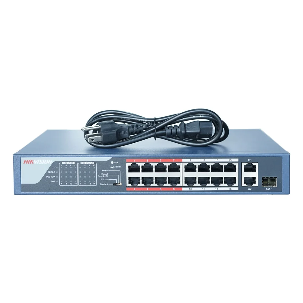 Imagem -03 - Hikvision-poe Lan Network Switch Ds3e0318p-e mb Desbloqueado 16ch Ds-3e0318p-e