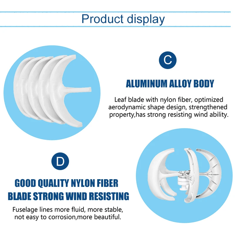 SMARAAD pionowy wiatr Generator z turbiną nylonowe ostrza dla małego wiatraka 300w 400w 500w 600w 800W 12V 24V DIY
