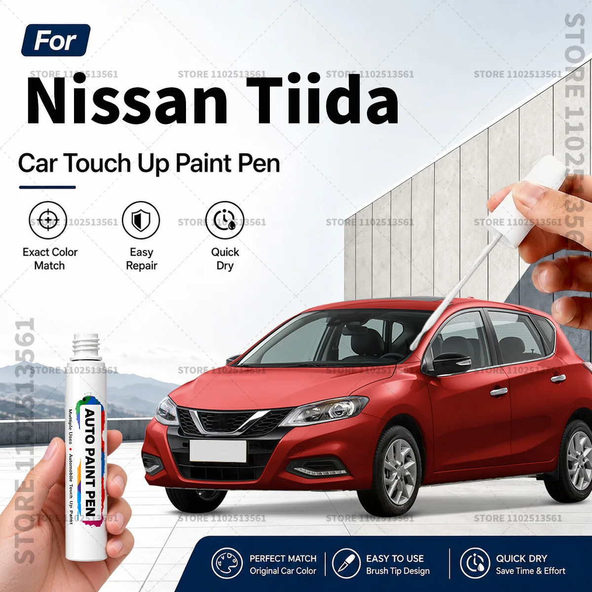 For Nissan Tiida Black Car Paint Touch Up Pen Scratch Repair Remover Auto Body Repair Marker Waterproof Car Paint Repair Tool