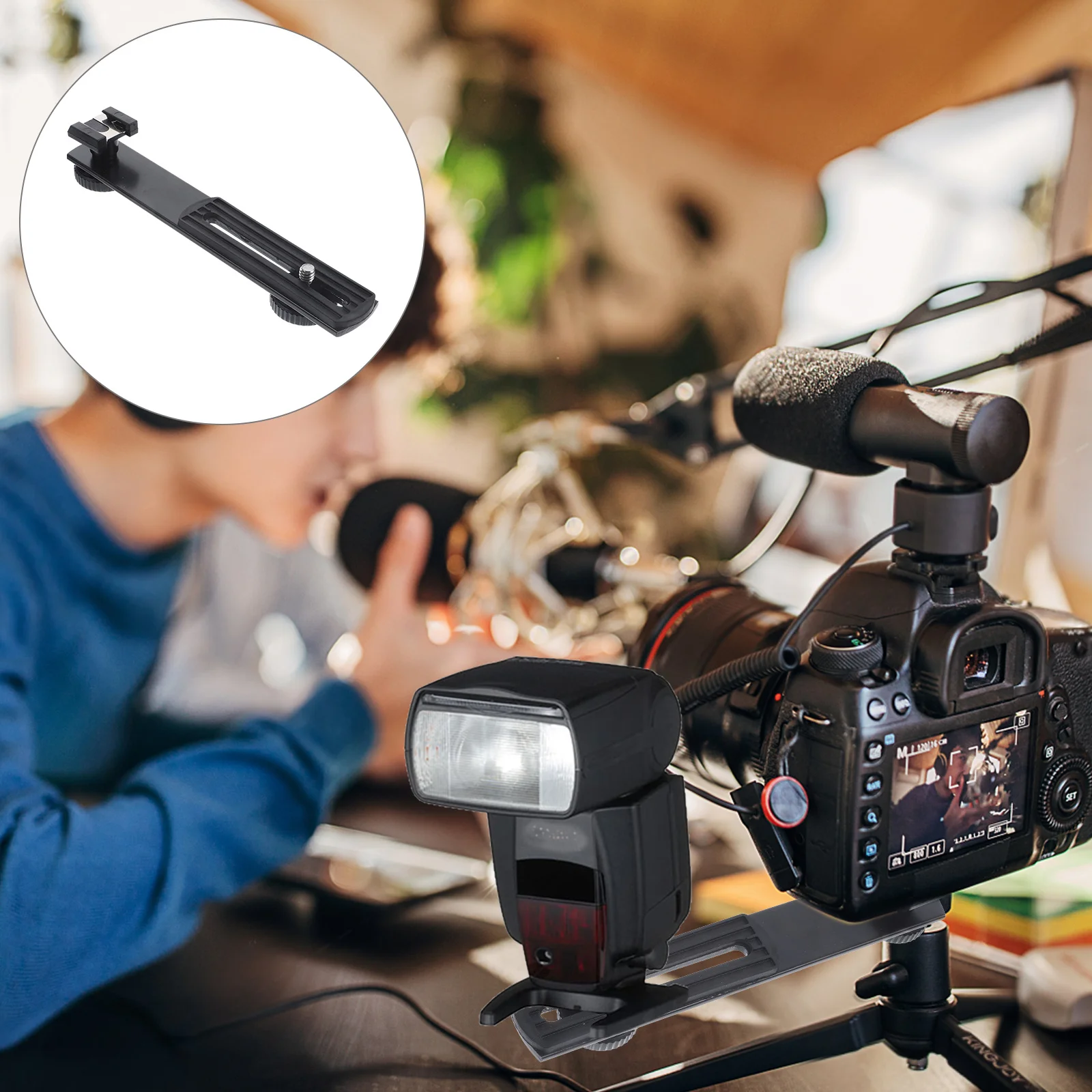 

Fill Light Stand Portable Microphone Rack for Live Streaming Video Call Camera Mount Flash Bracket with Adjustable Angle Support