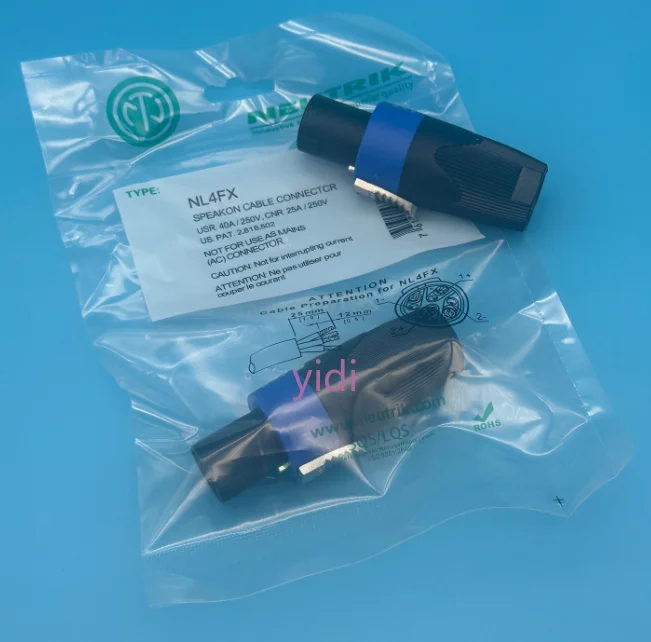 20pcs  NEUTRIK four-core audio plug NL4FX SPEAKON 4P professional speaker amplifier horn wire ohmic connector NL4FC NL4MPR