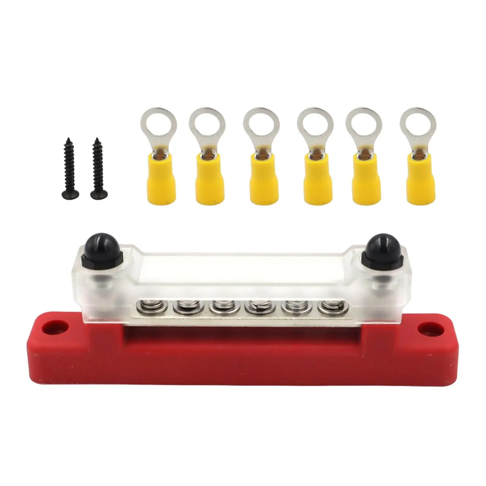 Power Distribution Terminal Block Heavy Duty 48V 150A with Cover Bus Bar for Automotive Caravan Car Pickup Boat