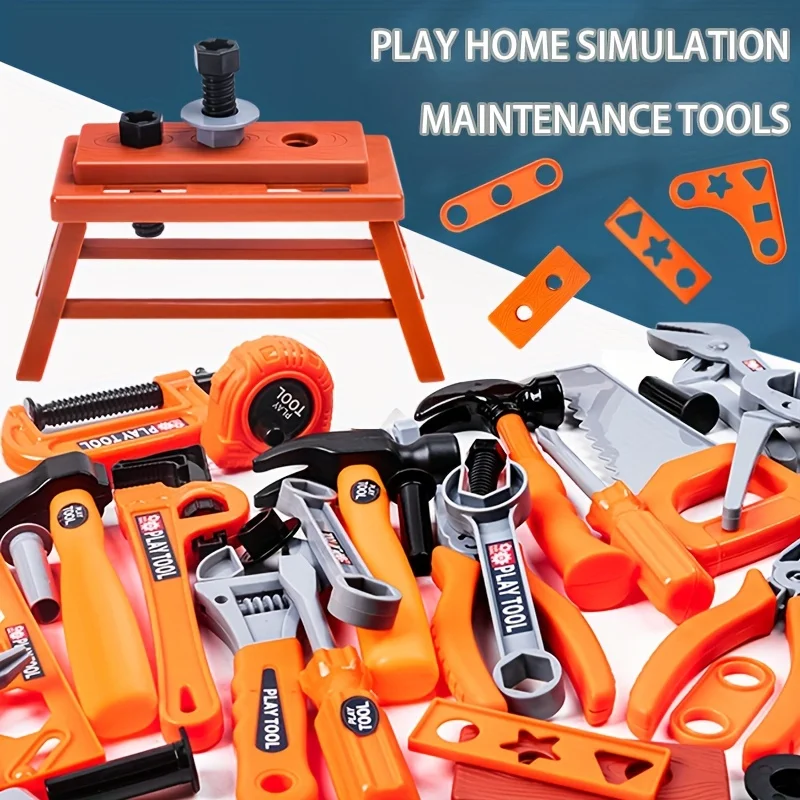 Children'S Tool Repair Set, Hammer, Screwdriver, Saw, Multifunctional Repair Simulation Tool Table, Boy'S Play House Gift Toy