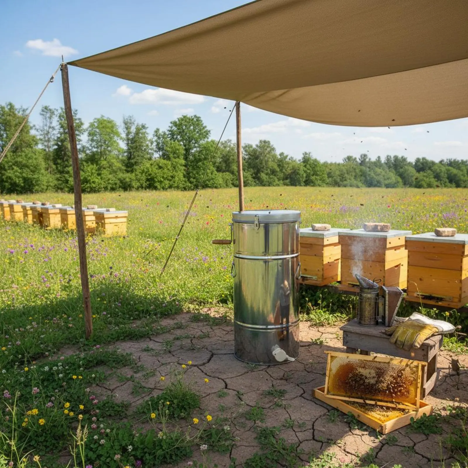 2 Frame Honey Extractor High Efficiency 2-Frame Honey Centrifuge Beekeeping Centrifuge Easy Function for Hobbyists, Home Use