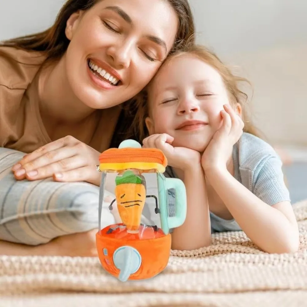 Karotten-Entsafter, Plüschtier, Karotten-/Blumen-Mixer-Spielzeug, Plüsch-Karotten-Entsafter-Spielzeug, Kordelzug, rotierendes Spielzeug, Kindergeschenke