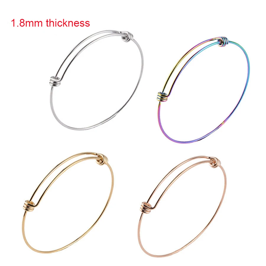 

10pcs/Lot Stainless Steel 1.8mm Thick DIY Bracelet & Bangle Cuff Bracelet Cable Wire Bangle for Jewelry Finding Wholesale