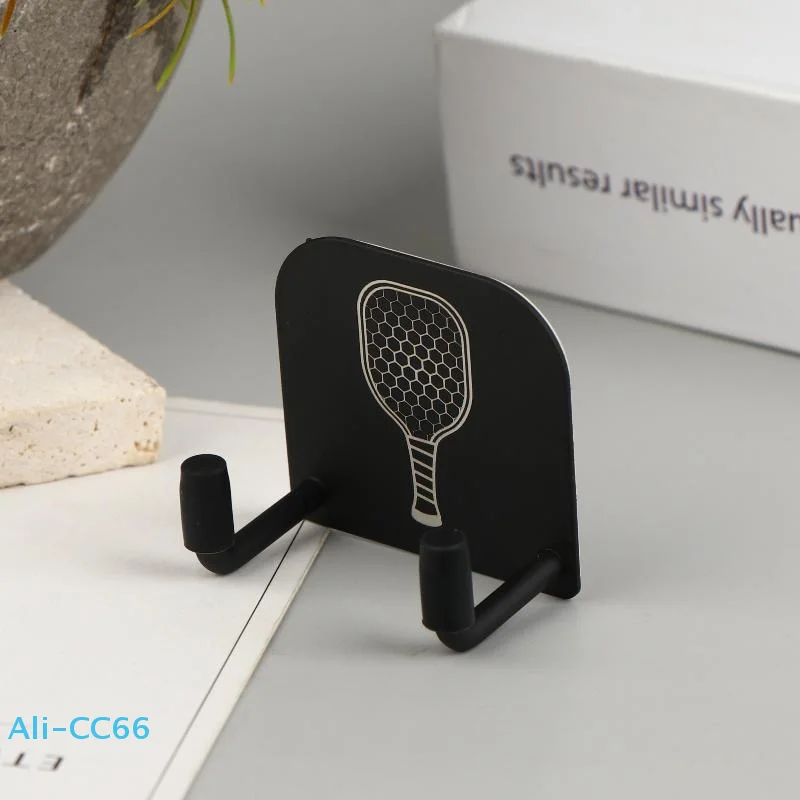 

【C】2PCS Universal Pickleball Racket Holder Wall Mounted Racket Rack Stainless Steel Wall Hook Badminton Racket Holder