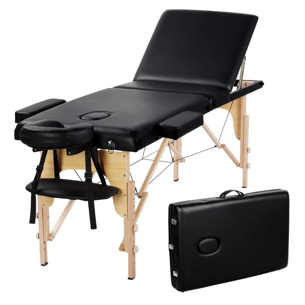 

Massage Table Foldable Massage Therapy Table 3 Folding 84 Inch Salon Bed Facial Bed Portable Adjustable Massages Bed