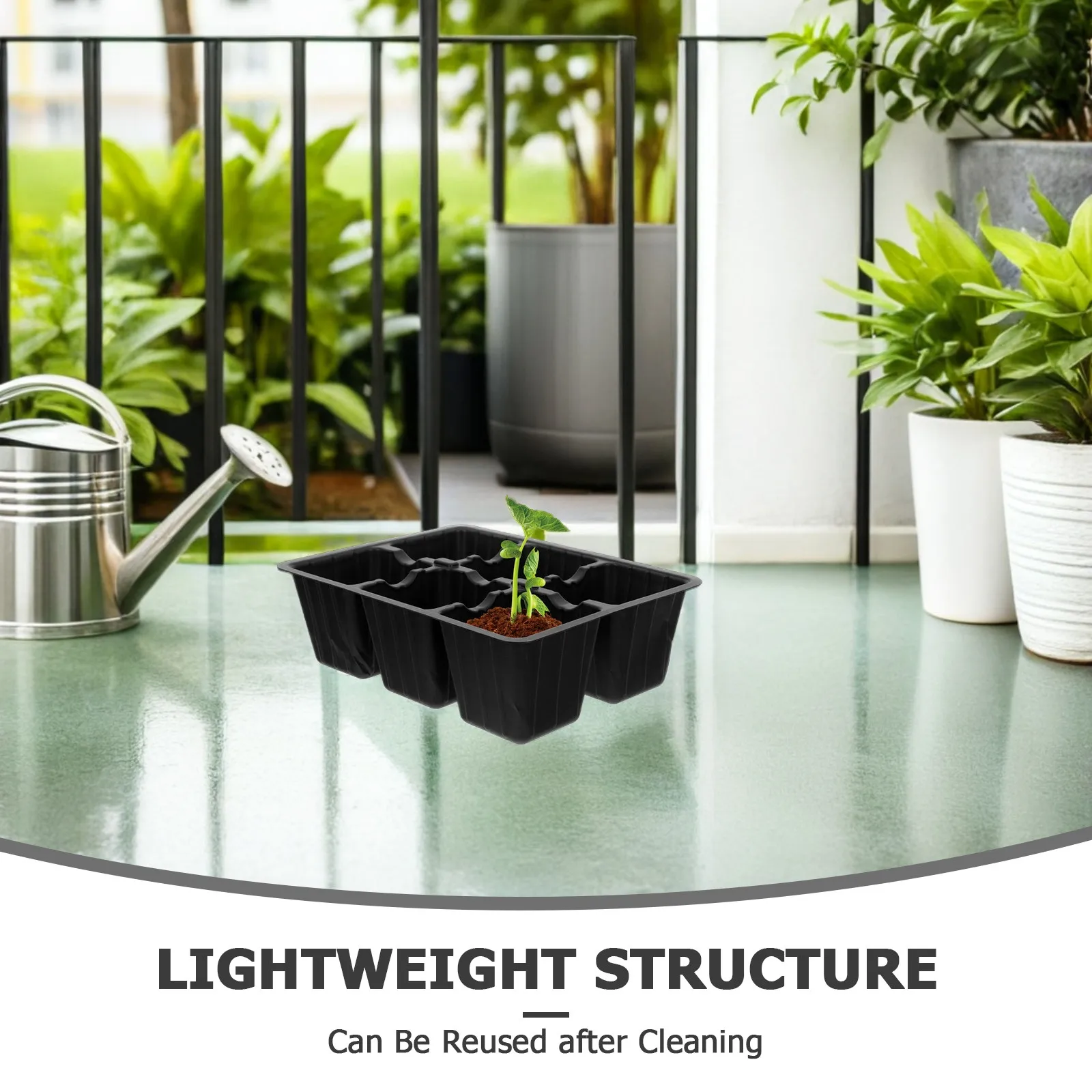 30Pcs Seedling Starter Trays Black Plastic Germination Trays Drainage Holes Flat Bottom Indoor Gardening Vegetable Flower Herb