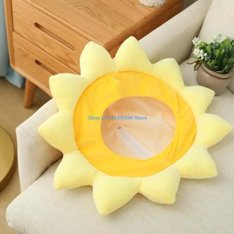 400A جميل الكرتون الأصفر عباد الشمس أفخم قبعة مضحك محشوة اللعب القبعات الدافئة قبعة إيرفلاب قبعة تأثيري عطلة الطرف